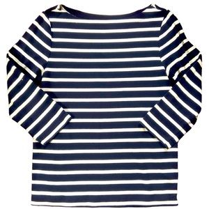 Gap navy and white striped 3/4 sleeve shirt